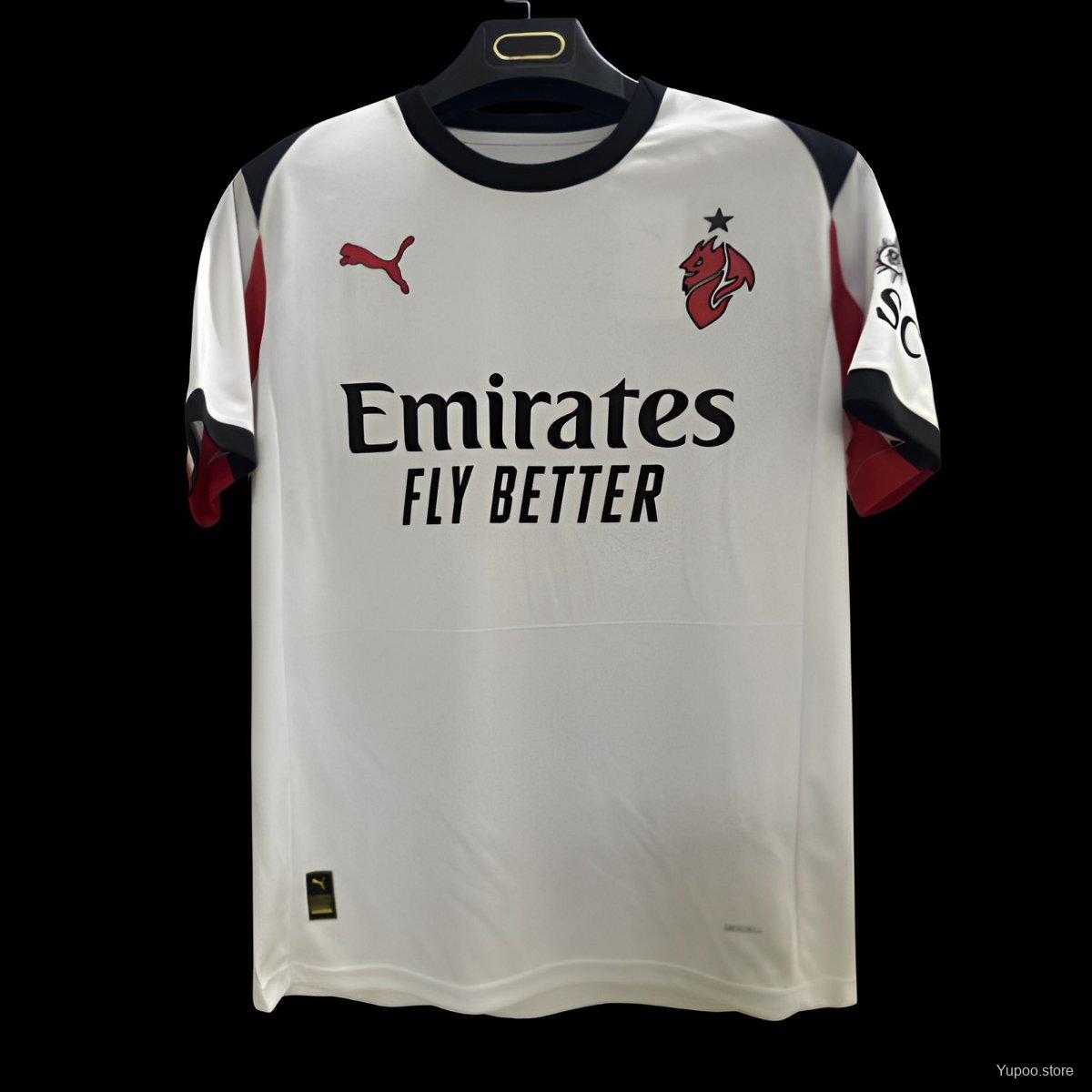 Camiseta de fútbol AC Milan 2025/26 VISITANTE MANGA CORTA VERSION FAN